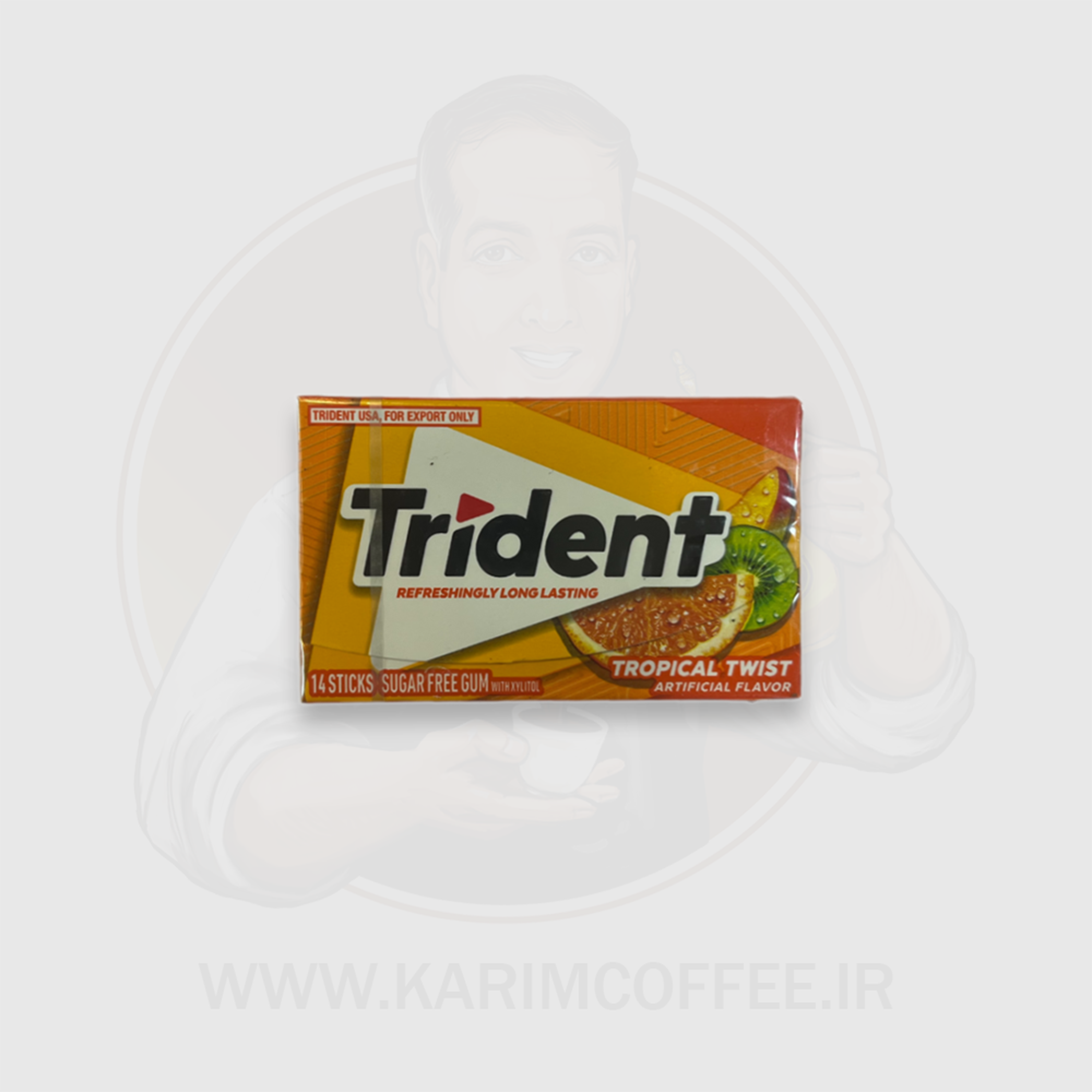 trident آدامس ورقه ای تریدنت trident پرتغال کیوی بدون شکر 14 عددی - Image 1