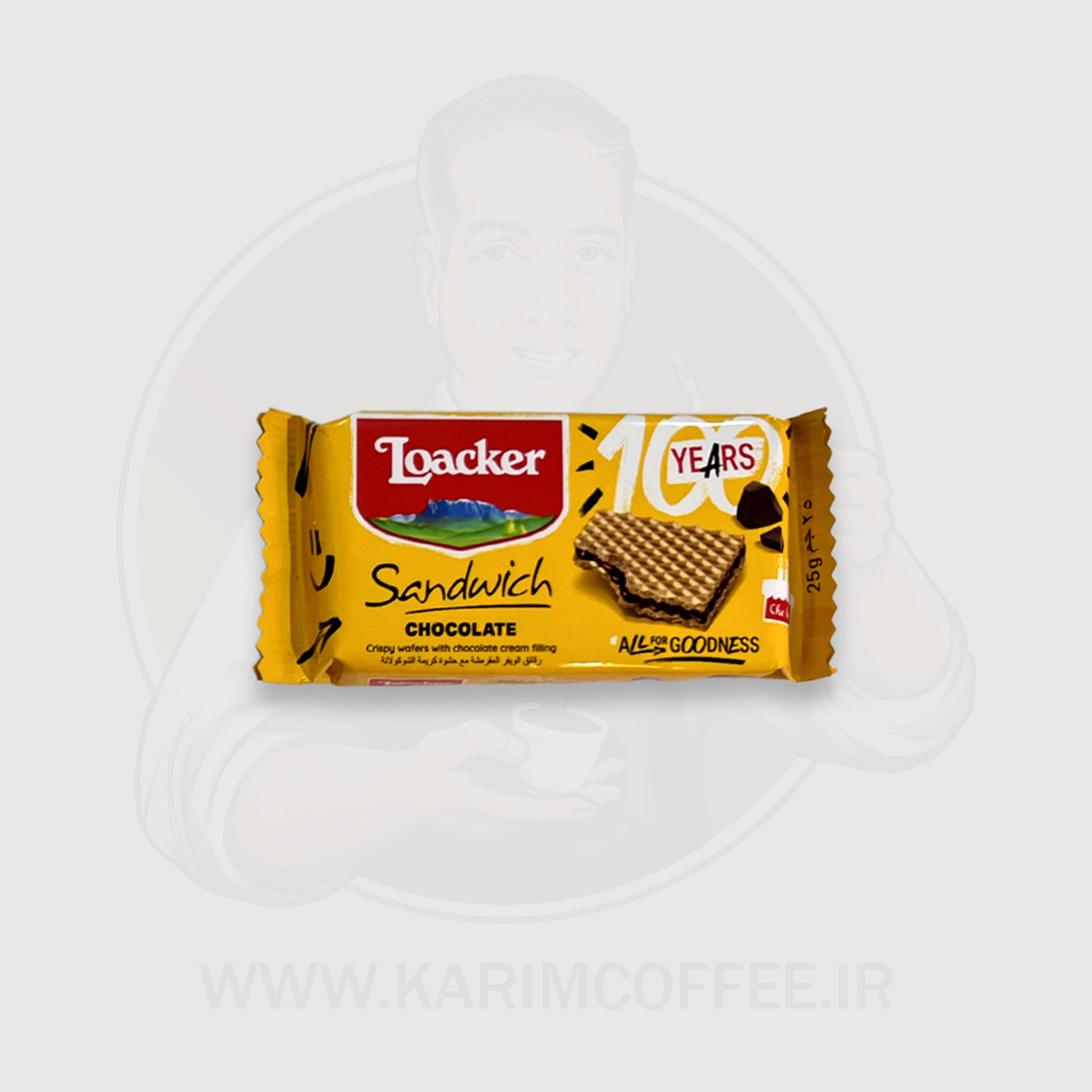 loacker yellow ویفر لواکر loacker شکلاتی 175 گرم - Image 1