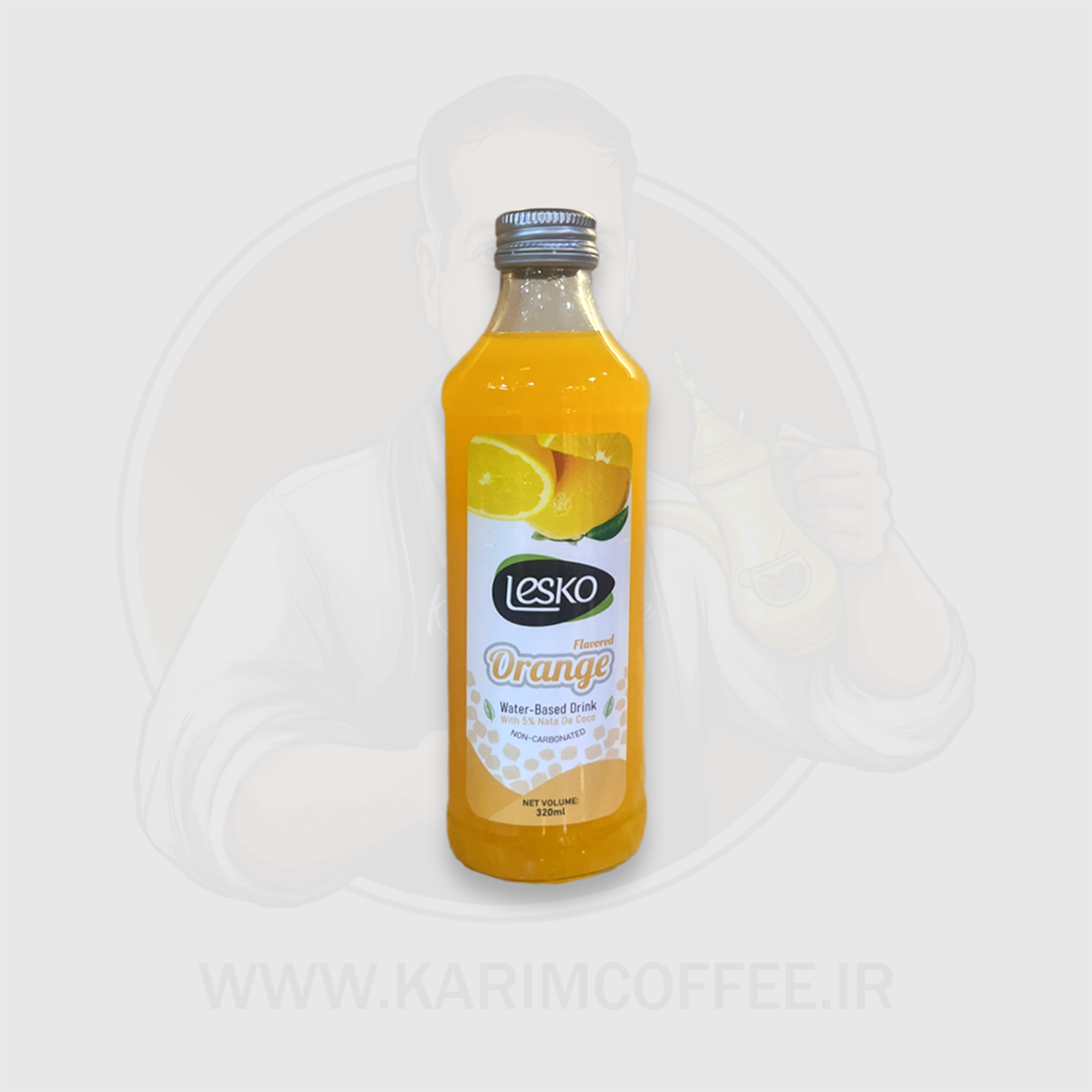 leskoorange آبمیوه پرتغال پالپ دار لسکو حاوی تکه های نارگیل 330میل - Image 1